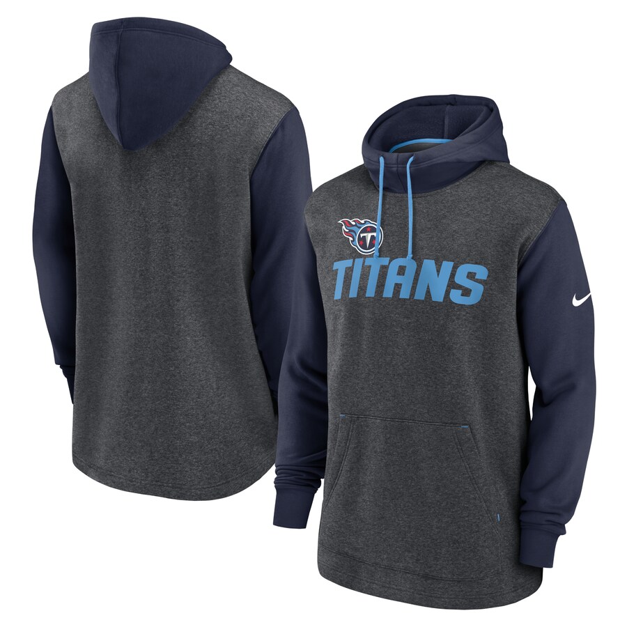Tennessee Titans Football Heathered Charcoal/Navy Surrey Legacy Pullover Hoodie - Man Tennessee Titans Football Heathered Charcoal/Navy Surrey Legacy Pullover Hoodie - Man