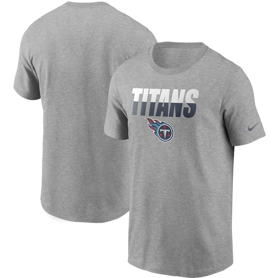 Tennessee Titans Football Heathered Gray Split T-Shirt - Man