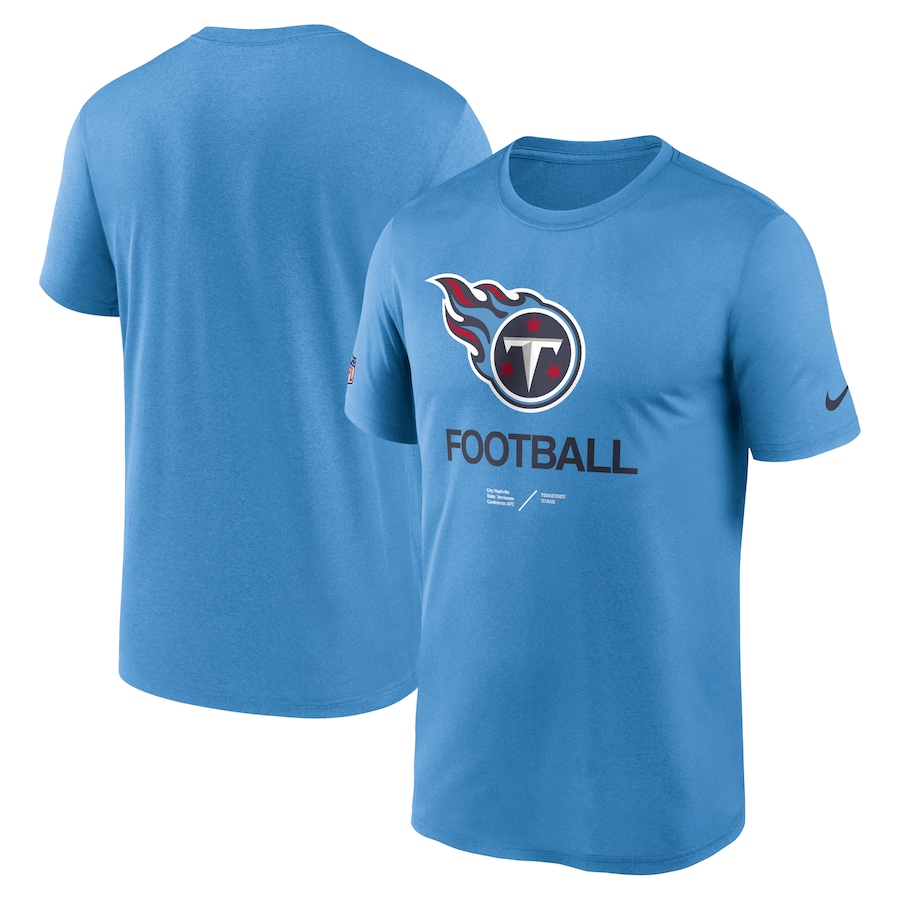 Tennessee Titans Football Light Blue Sideline Infograph Performance T-Shirt - Man