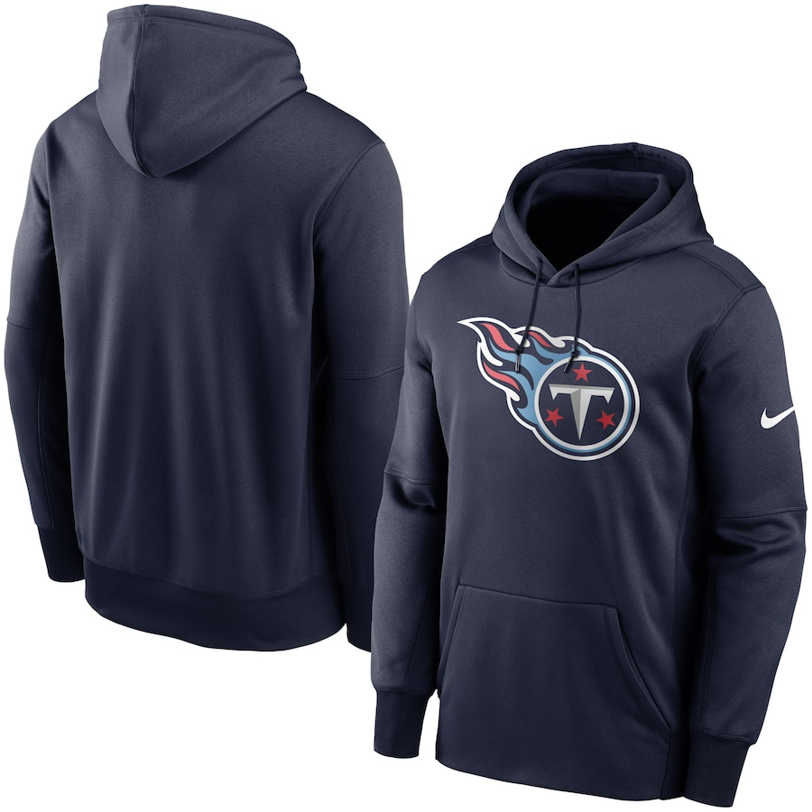 Tennessee Titans Football Navy Fan Gear Primary Logo Therma Performance Pullover Hoodie - Man
