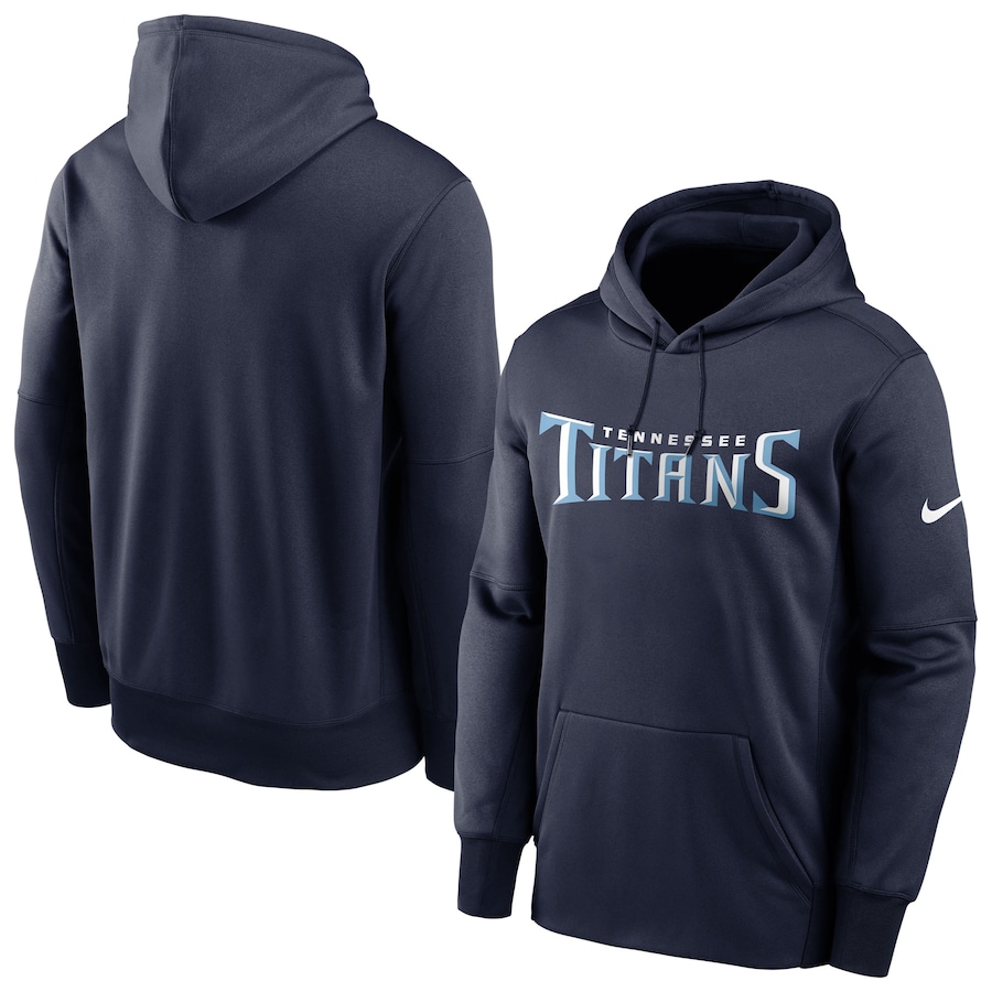 Tennessee Titans Football Navy Fan Gear Wordmark Performance Pullover Hoodie - Man