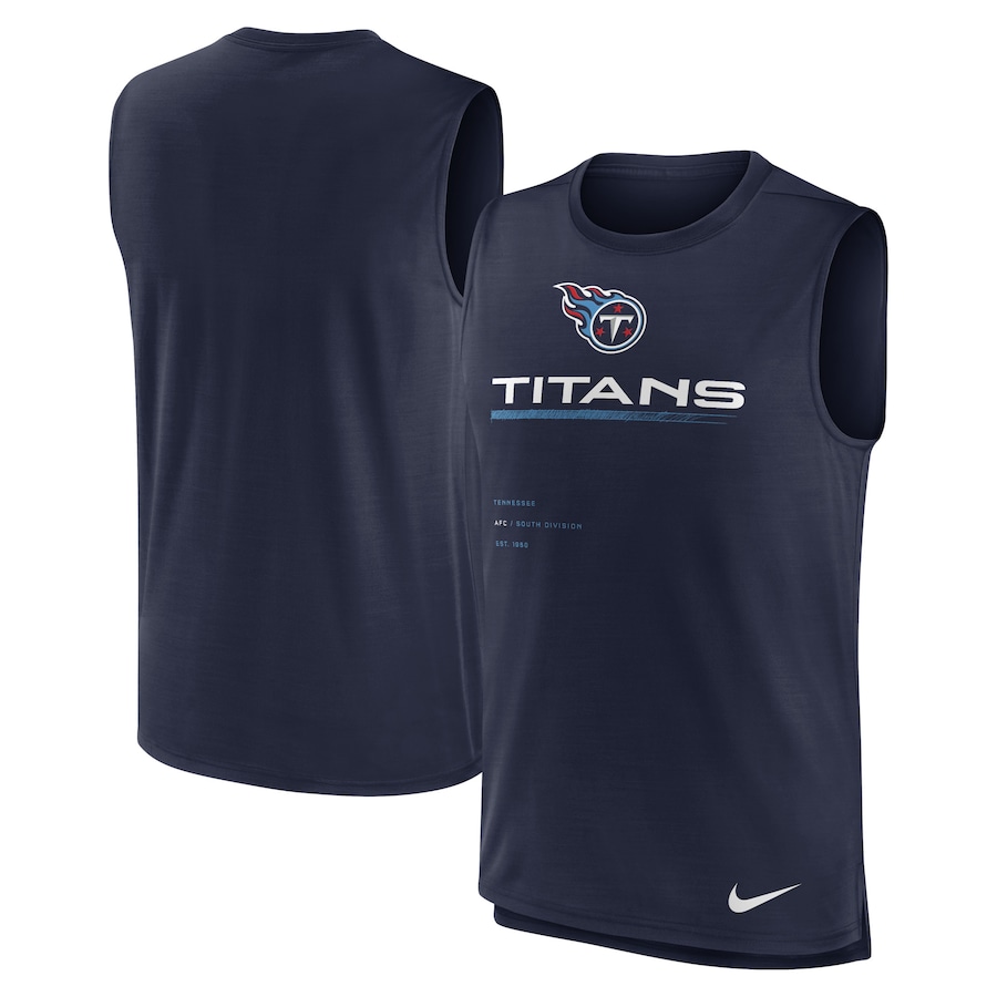 Tennessee Titans Football Navy Muscle Trainer Tank Top - Man Tennessee Titans Football Navy Muscle Trainer Tank Top - Man