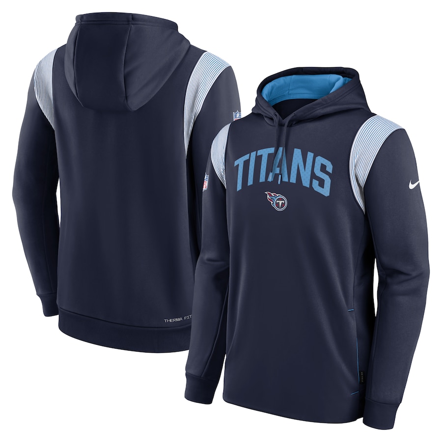 Tennessee Titans Football Navy Sideline Athletic Stack Performance Pullover Hoodie - Man