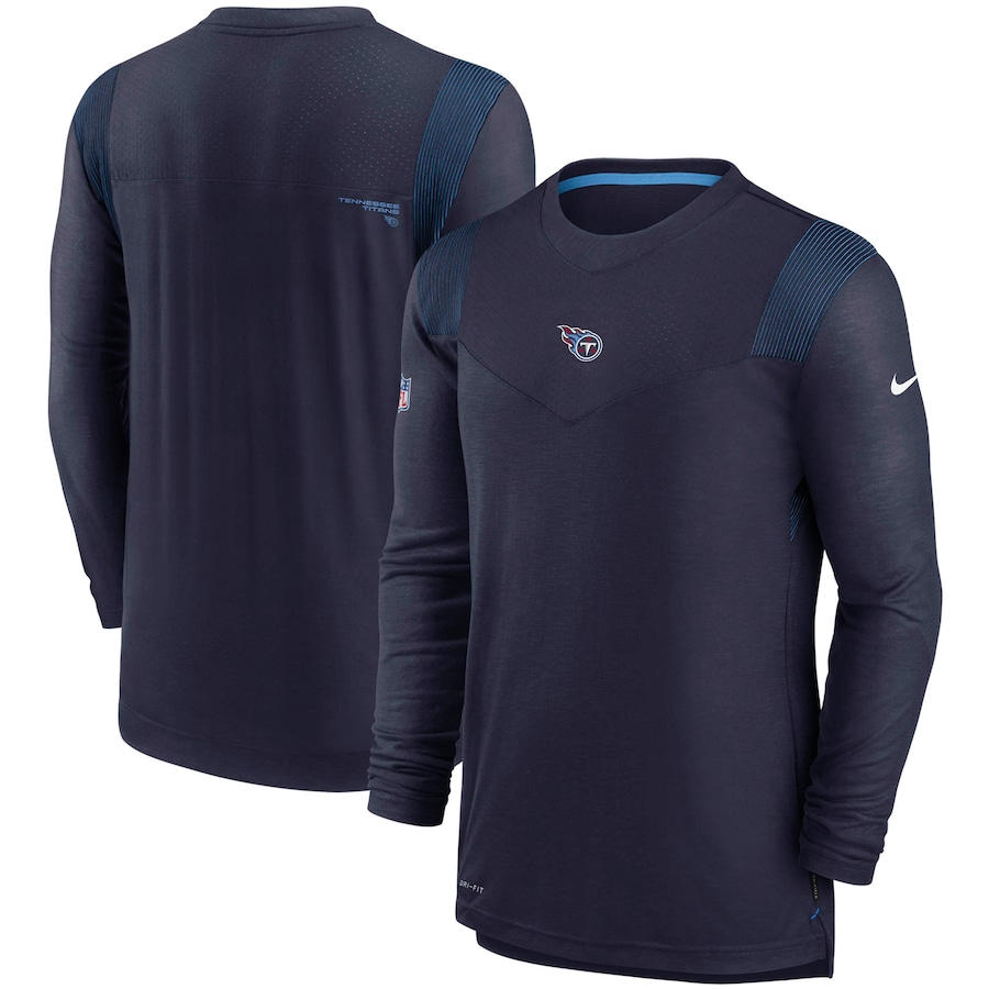 Tennessee Titans Football Navy Sideline Player UV Performance Long Sleeve T-Shirt - Man Tennessee Titans Football Navy Sideline Player UV Performance Long Sleeve T-Shirt - Man