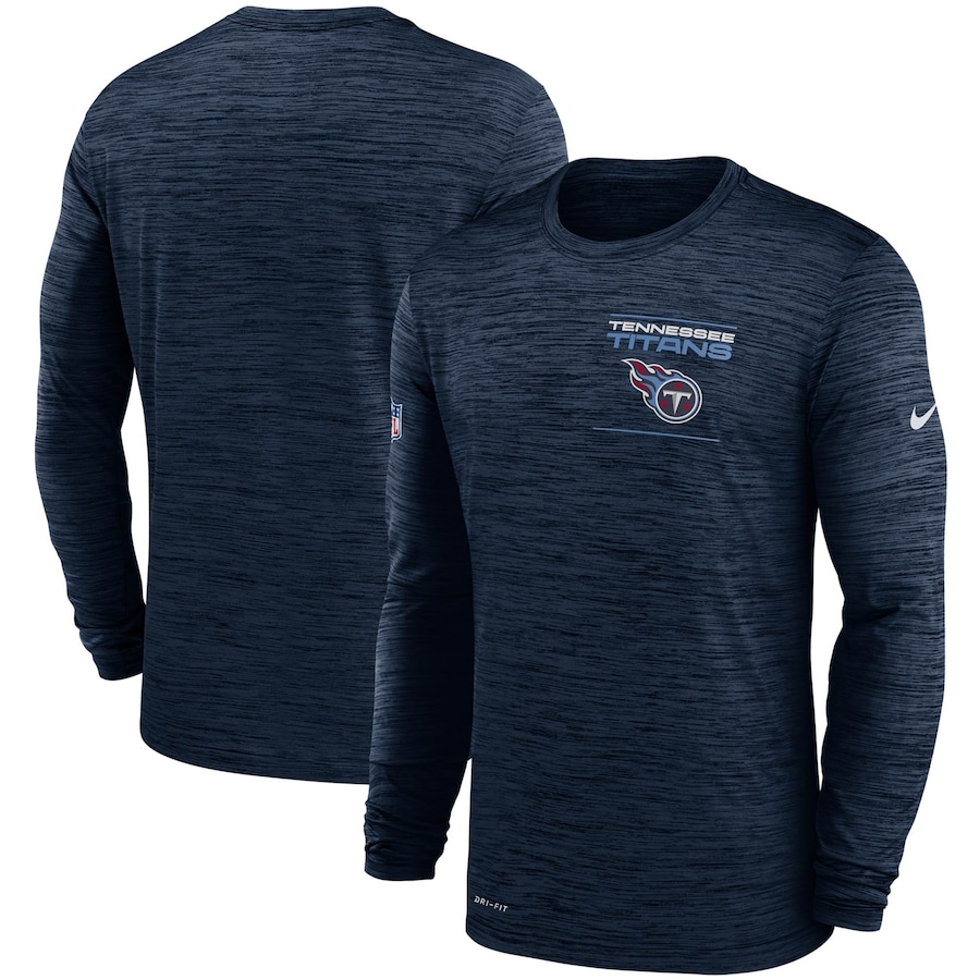Tennessee Titans Football Navy Sideline Velocity Legend Performance Long Sleeve T-Shirt - Man