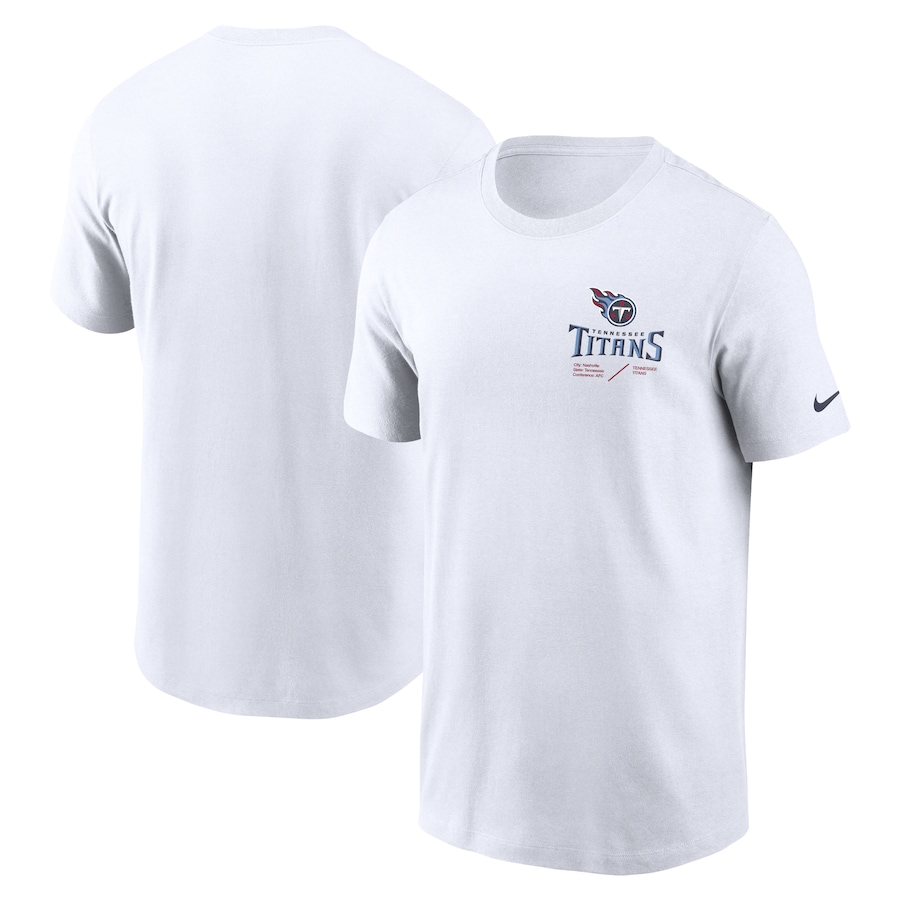 Tennessee Titans Football White Sideline Infograph Lockup Performance T-Shirt - Man