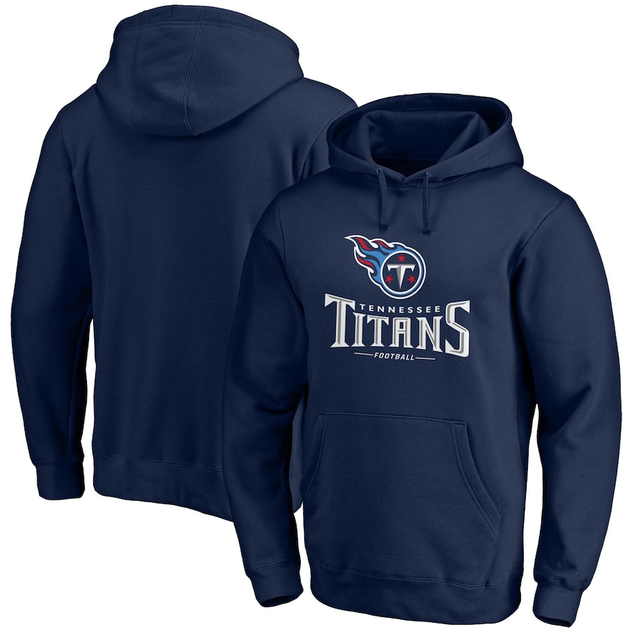 Tennessee Titanss Navy Logo Team Lockup Fitted Pullover Hoodie - Man Tennessee Titanss Navy Logo Team Lockup Fitted Pullover Hoodie - Man