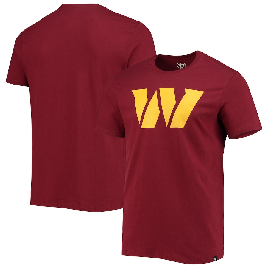Washington Commanders '47 Burgundy Logo Imprint Super Rival T-Shirt - Man Washington Commanders '47 Burgundy Logo Imprint Super Rival T-Shirt - Man