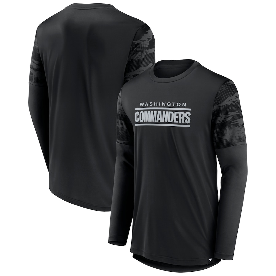 Washington Commanders Black Square Off Long Sleeve T-Shirt - Man Washington Commanders Black Square Off Long Sleeve T-Shirt - Man