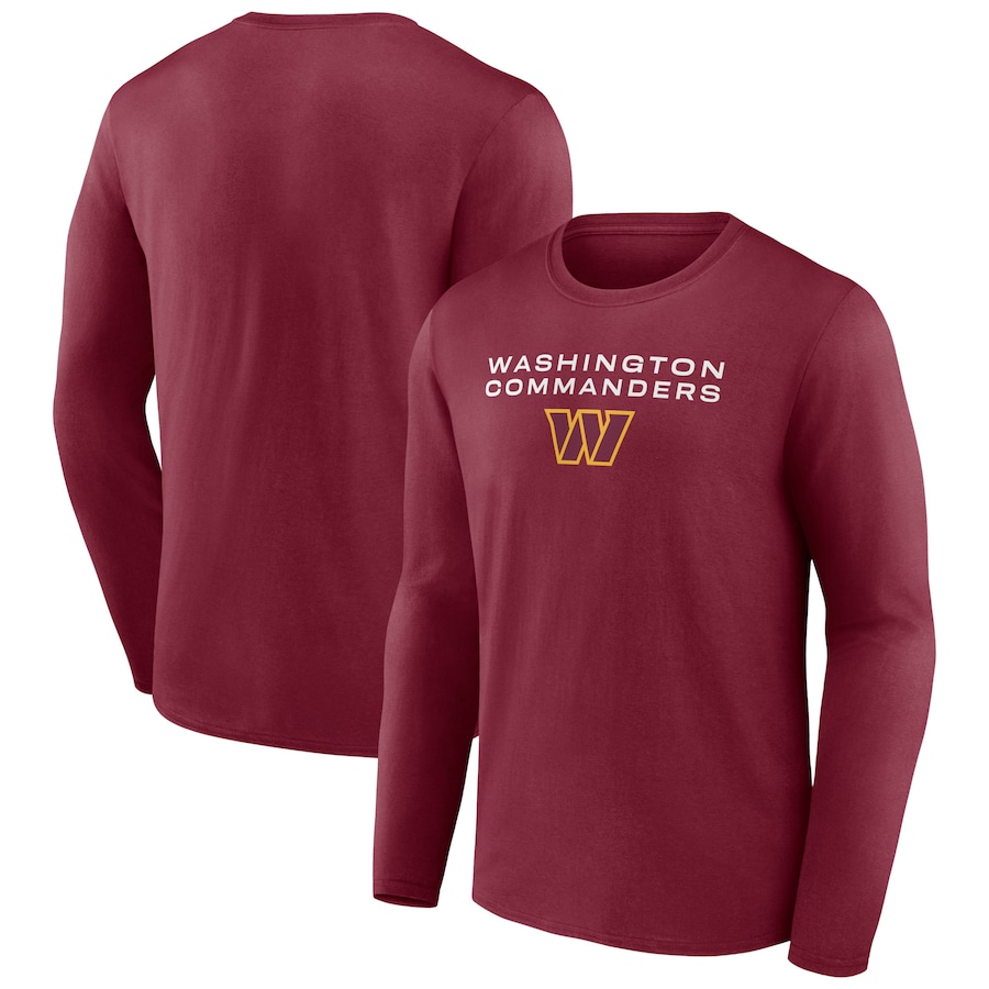 Washington Commanders Burgundy Advance to Victory Long Sleeve T-Shirt - Man Washington Commanders Burgundy Advance to Victory Long Sleeve T-Shirt - Man