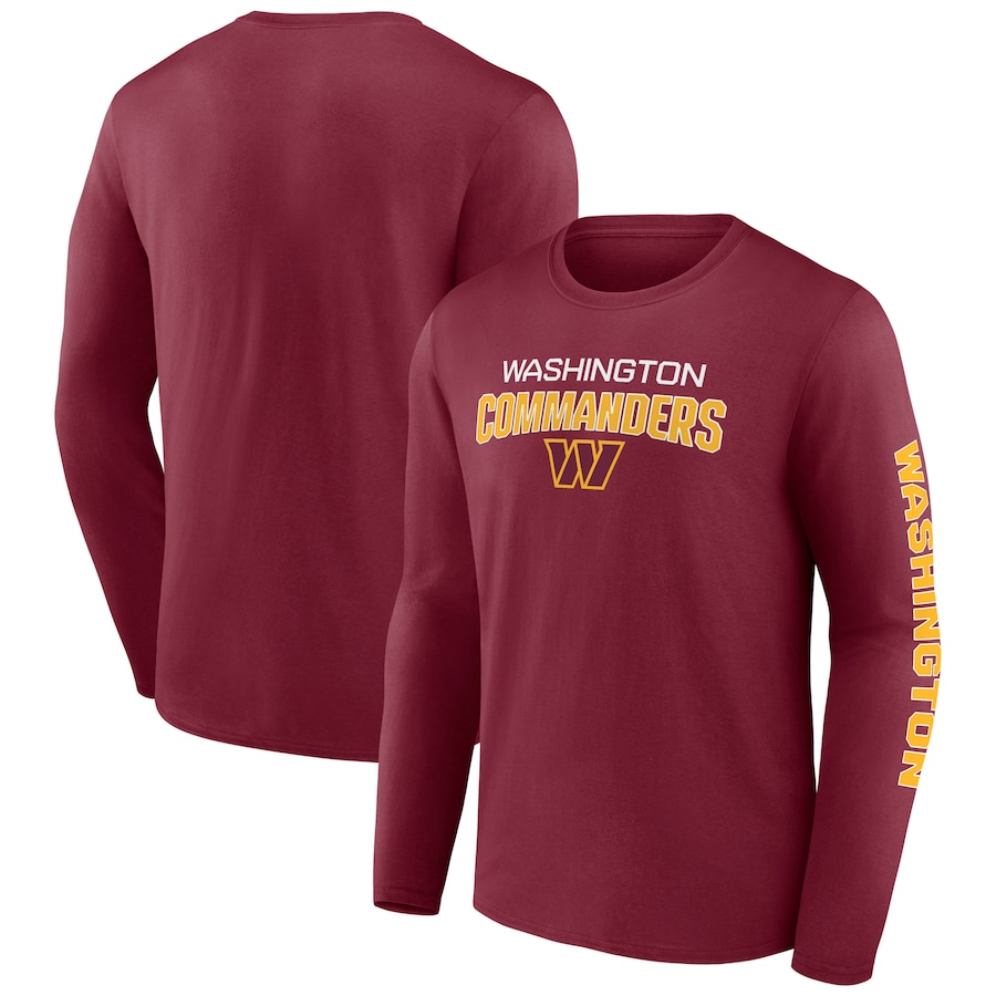 Washington Commanders Burgundy Go the Distance Long Sleeve T-Shirt - Man Washington Commanders Burgundy Go the Distance Long Sleeve T-Shirt - Man