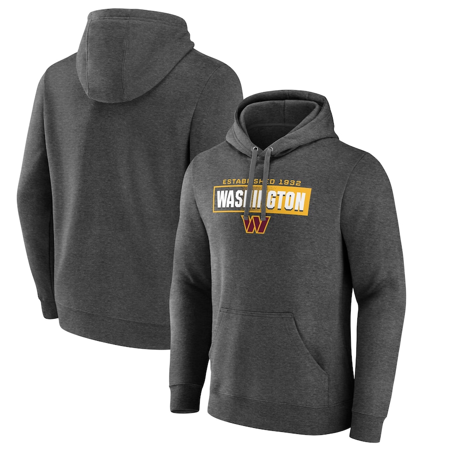 Washington Commanders Charcoal Down The Field Pullover Hoodie - Man