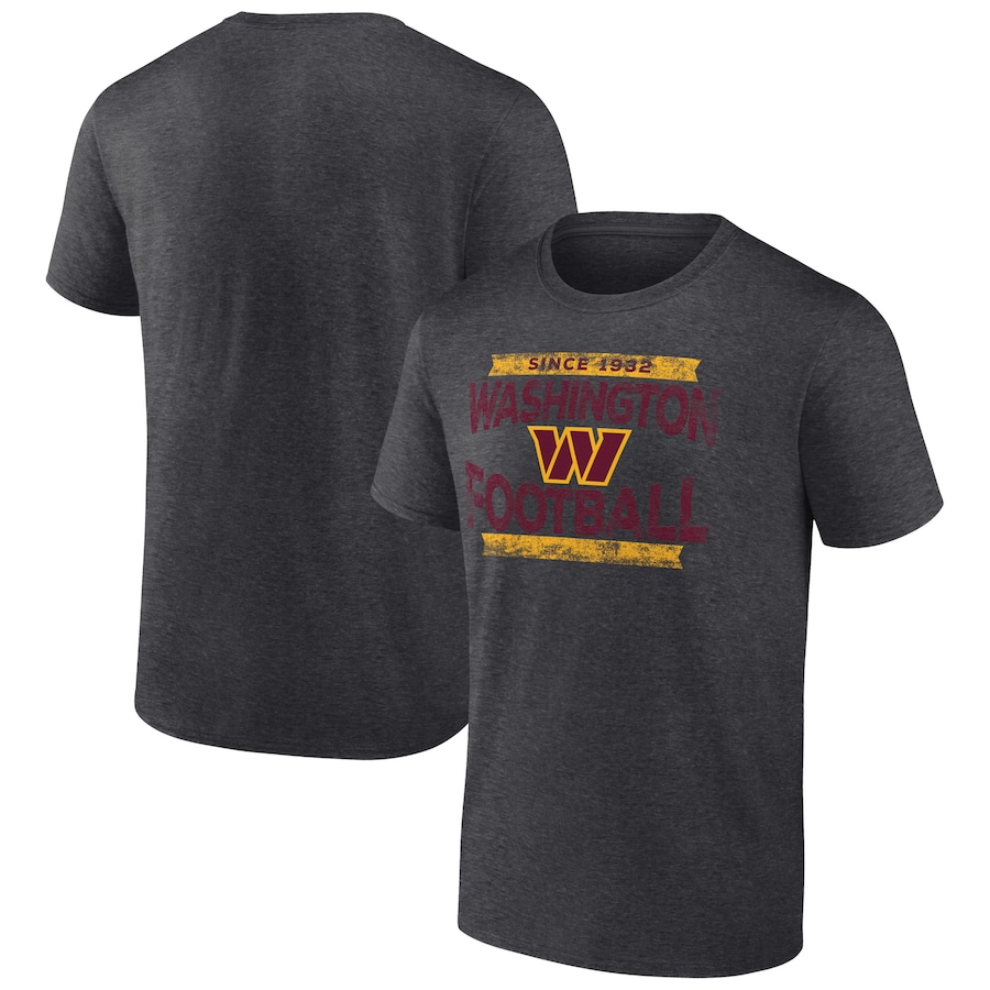 Washington Commanders Charcoal Heroic Play T-Shirt - Man Washington Commanders Charcoal Heroic Play T-Shirt - Man