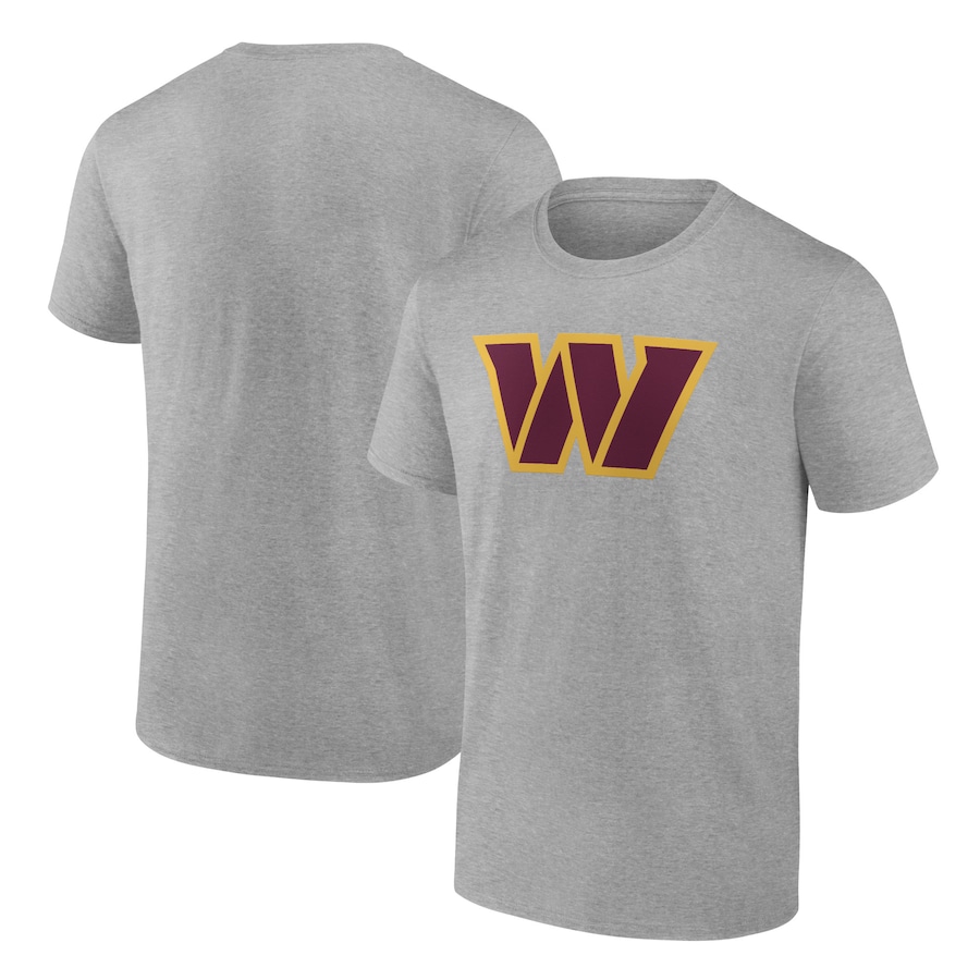 Washington Commanders Heather Gray Team Logo T-Shirt - Man Washington Commanders Heather Gray Team Logo T-Shirt - Man