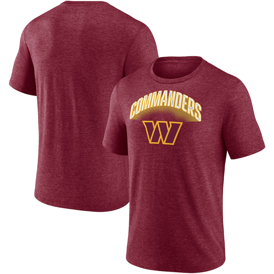 Washington Commanders Heathered Burgundy End Around Tri-Blend T-Shirt - Man Washington Commanders Heathered Burgundy End Around Tri-Blend T-Shirt - Man