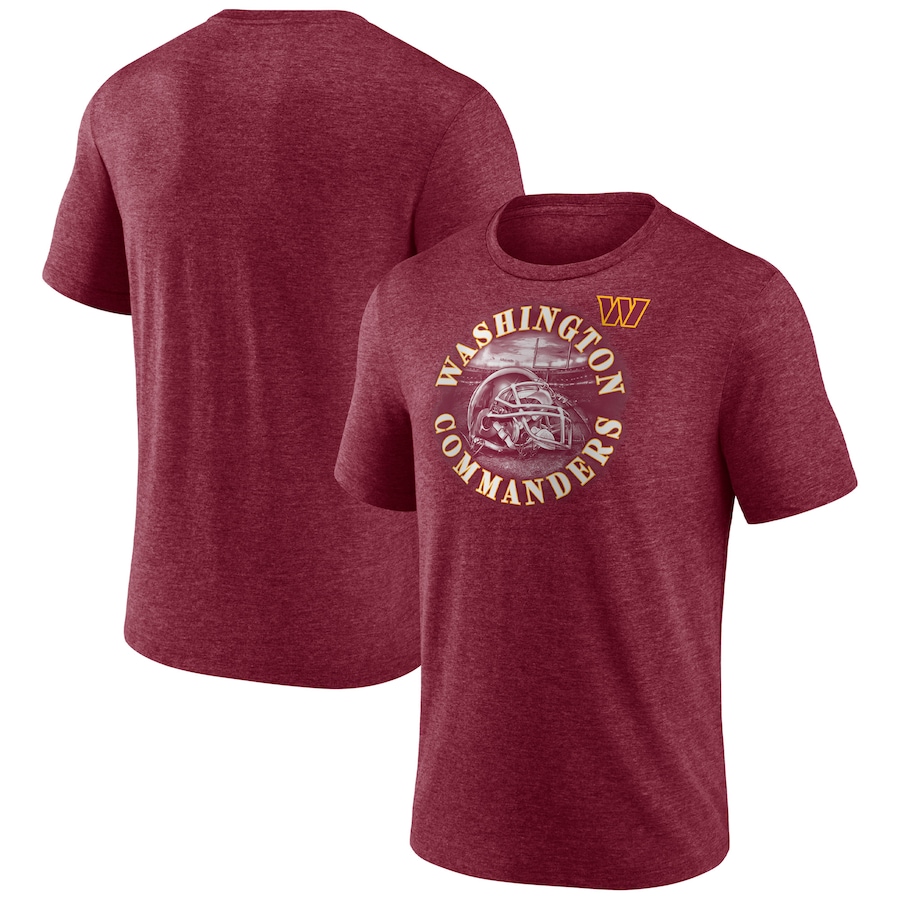 Washington Commanders Heathered Burgundy Sporting Chance Tri-Blend T-Shirt - Man Washington Commanders Heathered Burgundy Sporting Chance Tri-Blend T-Shirt - Man