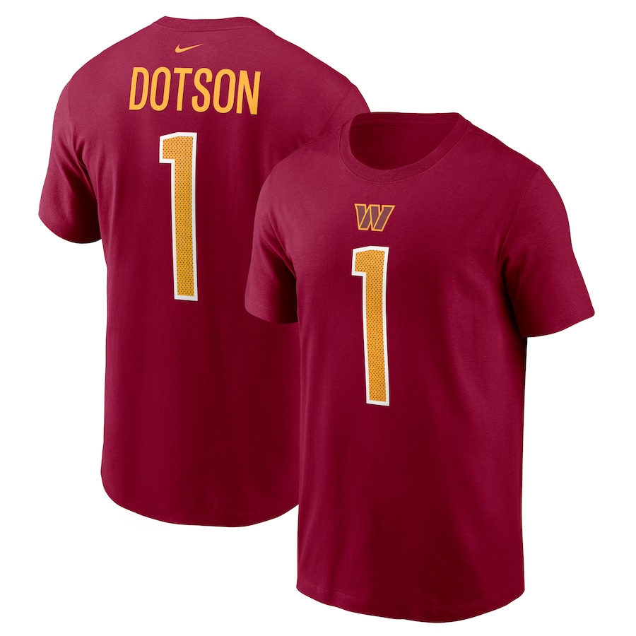 Washington Commanders Jahan Dotson Football Burgundy Player Name & Number T-Shirt - Man