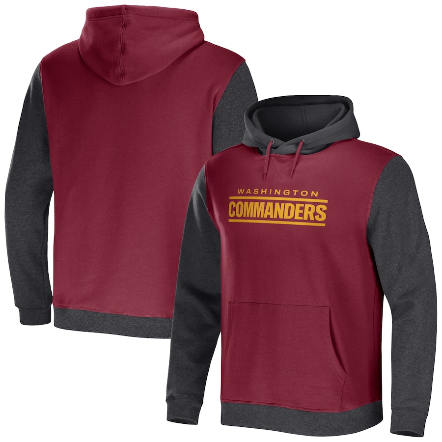Washington Commanders NFL x Darius Rucker Collection by USASportsStoreBurgundy/Charcoal Colorblock Pullover Hoodie - Man