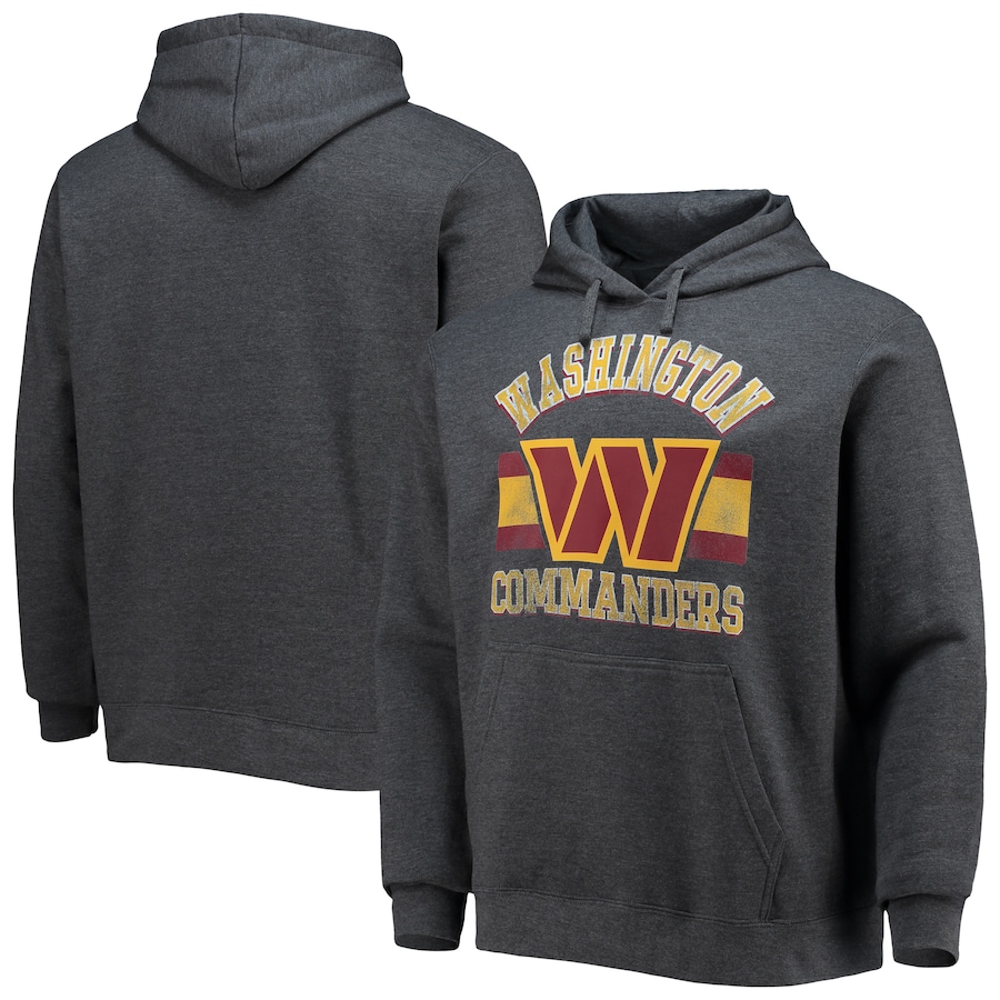 Washington Commanders NFL x Darius Rucker Collection by USASportsStoreCharcoal Fleece Pullover Hoodie - Man