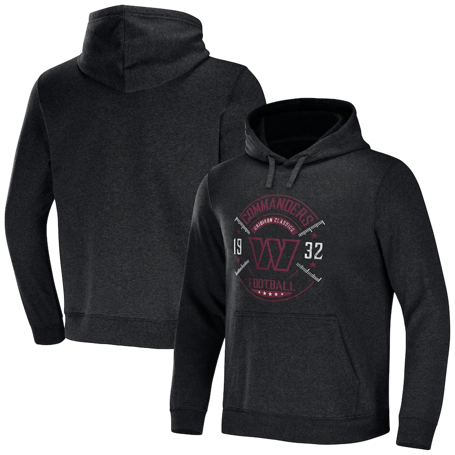 Washington Commanders NFL x Darius Rucker Collection by USASportsStoreHeather Charcoal Radar Pullover Hoodie - Man