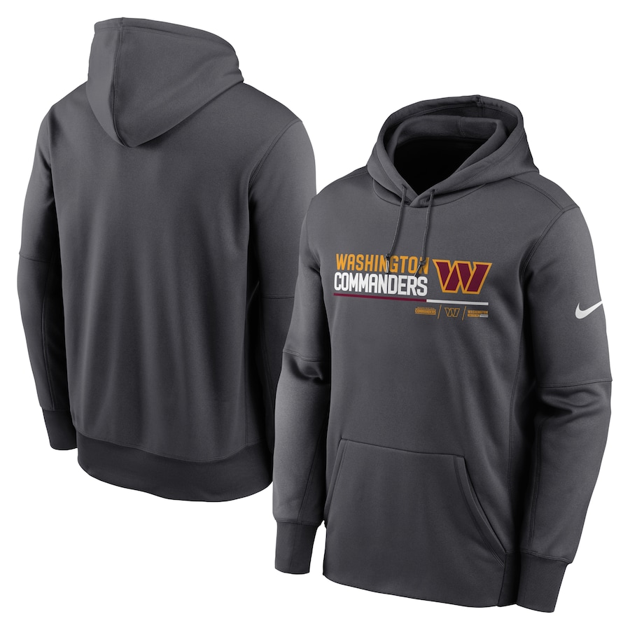 Washington Commanders Football Anthracite Prime Logo Name Split Pullover Hoodie - Man