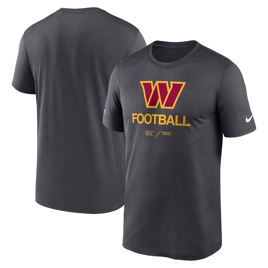 Washington Commanders Football Anthracite Sideline Infograph Performance T-Shirt - Man Washington Commanders Football Anthracite Sideline Infograph Performance T-Shirt - Man