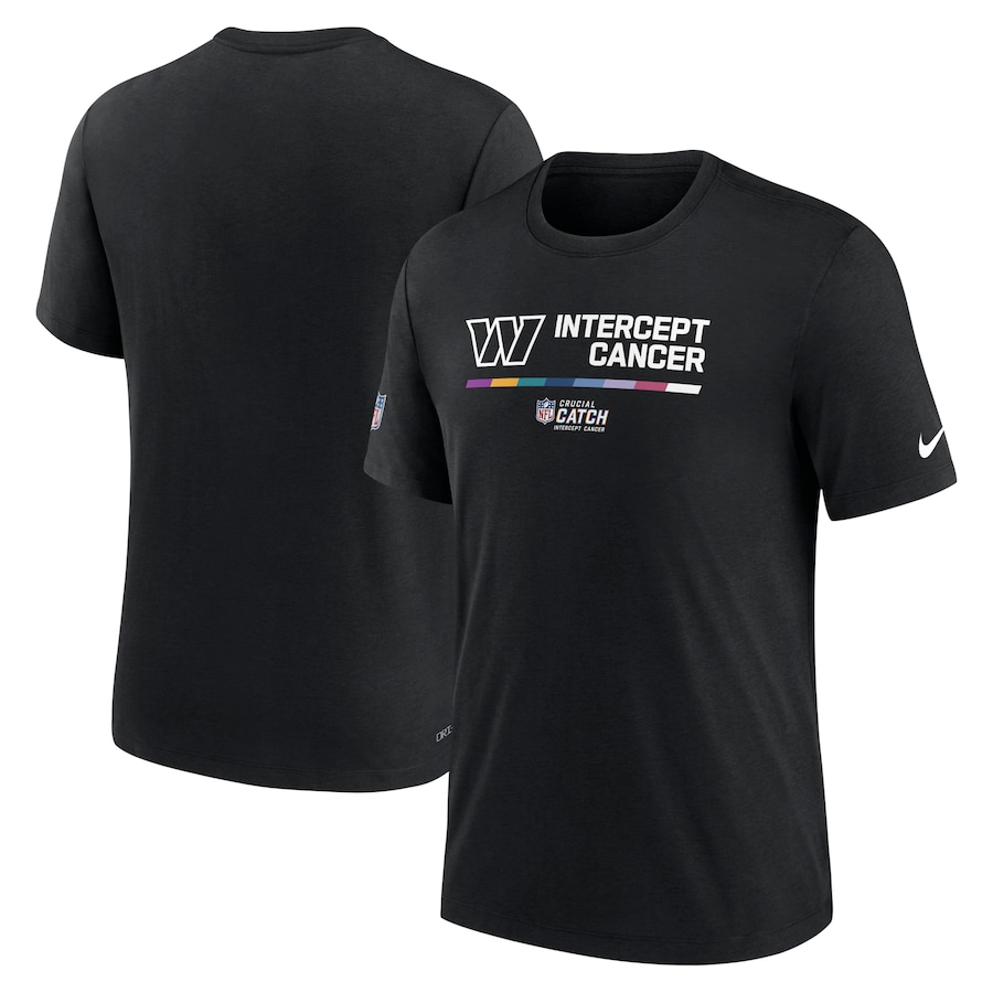 Washington Commanders Football Black 2022 NFL Crucial Catch Performance T-Shirt - Man Washington Commanders Football Black 2022 NFL Crucial Catch Performance T-Shirt - Man