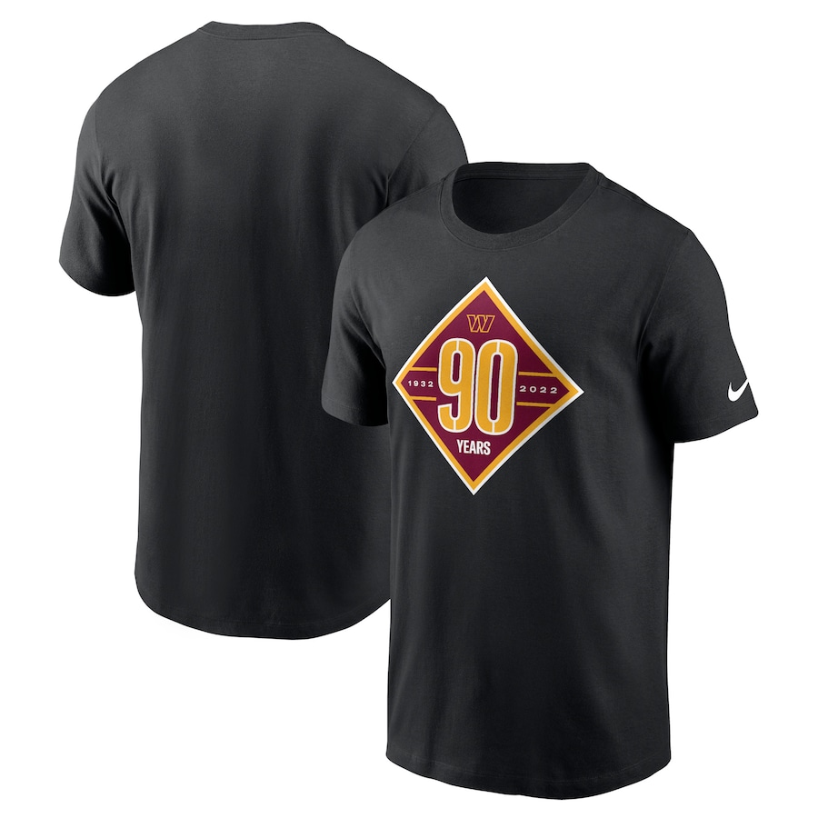 Washington Commanders Football Black 90th Anniversary T-Shirt - Man