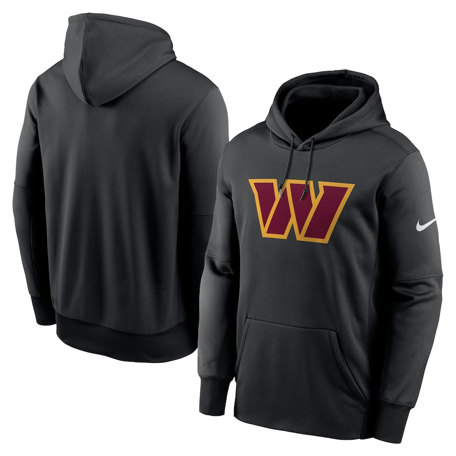 Washington Commanders Football Black Primary Logo Performance Pullover Hoodie - Man