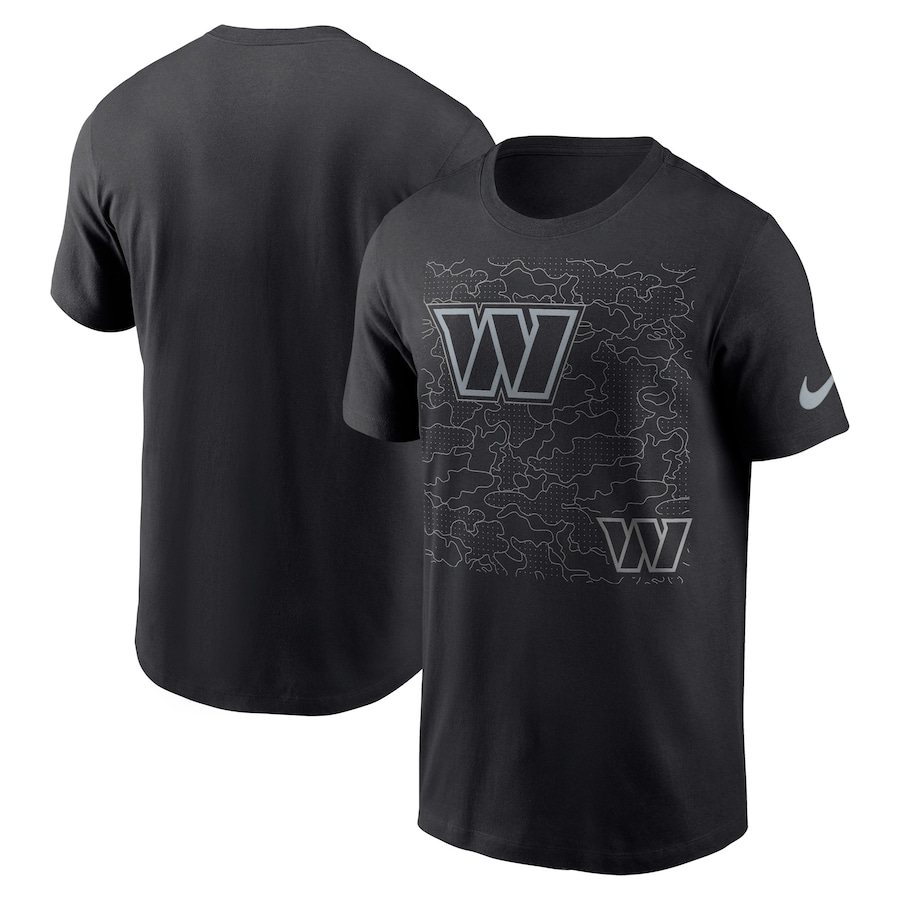 Washington Commanders Football Black RFLCTV T-Shirt - Man Washington Commanders Football Black RFLCTV T-Shirt - Man