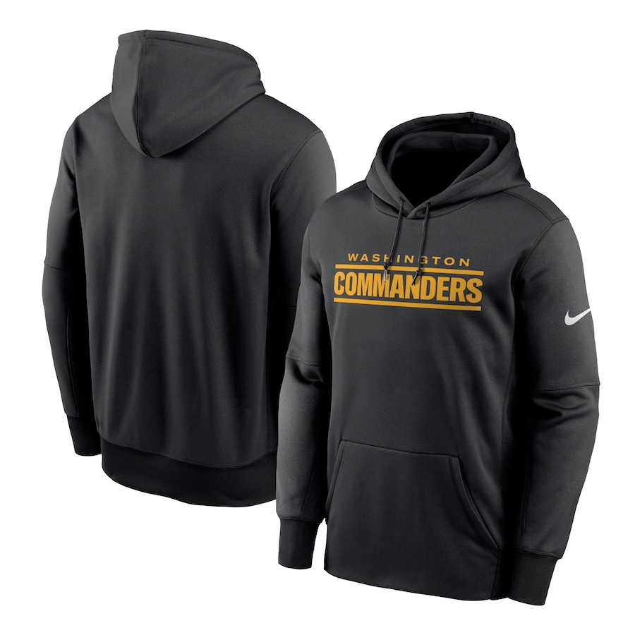 Washington Commanders Football Black Wordmark Performance Pullover Hoodie - Man