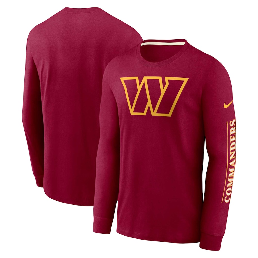 Washington Commanders Football Burgundy Fashion Tri-Blend Long Sleeve T-Shirt - Man Washington Commanders Football Burgundy Fashion Tri-Blend Long Sleeve T-Shirt - Man