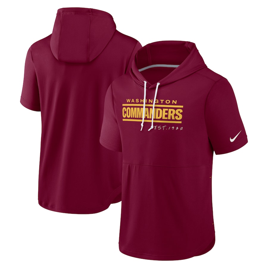 Washington Commanders Football Burgundy Short Sleeve Pullover Hoodie - Man