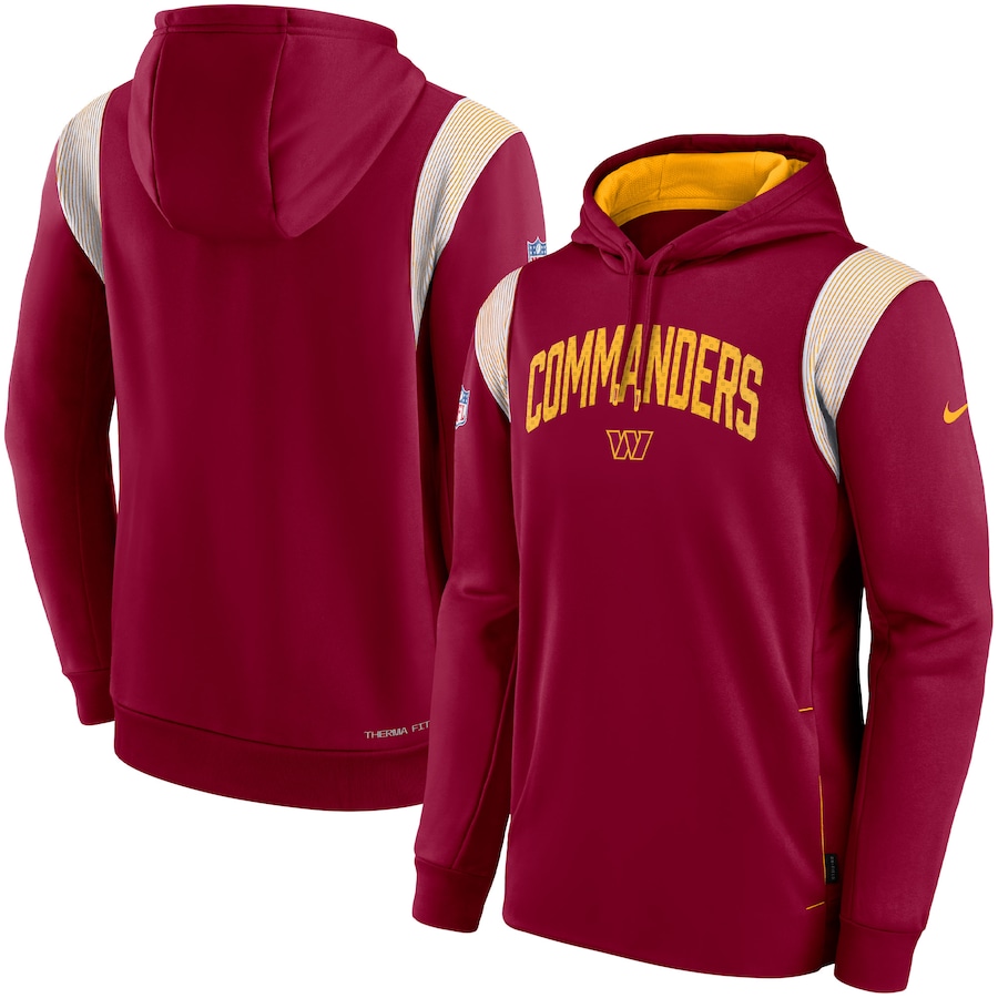 Washington Commanders Football Burgundy Sideline Athletic Stack Performance Pullover Hoodie - Man