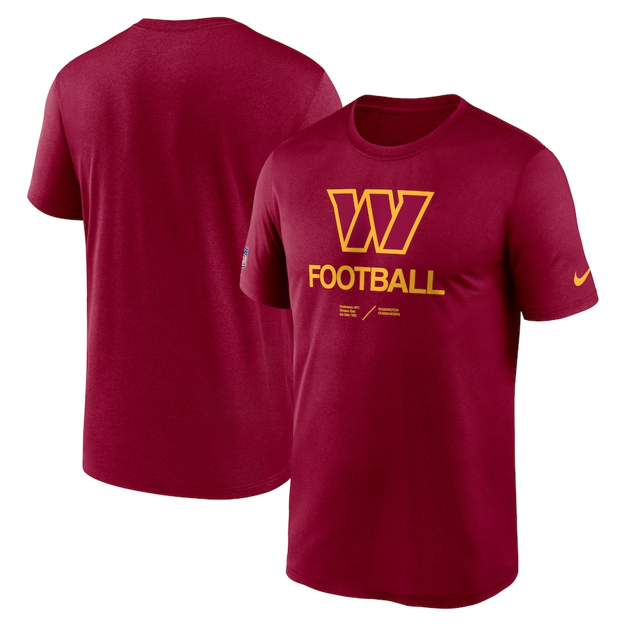 Washington Commanders Football Burgundy Sideline Infograph Performance T-Shirt - Man Washington Commanders Football Burgundy Sideline Infograph Performance T-Shirt - Man