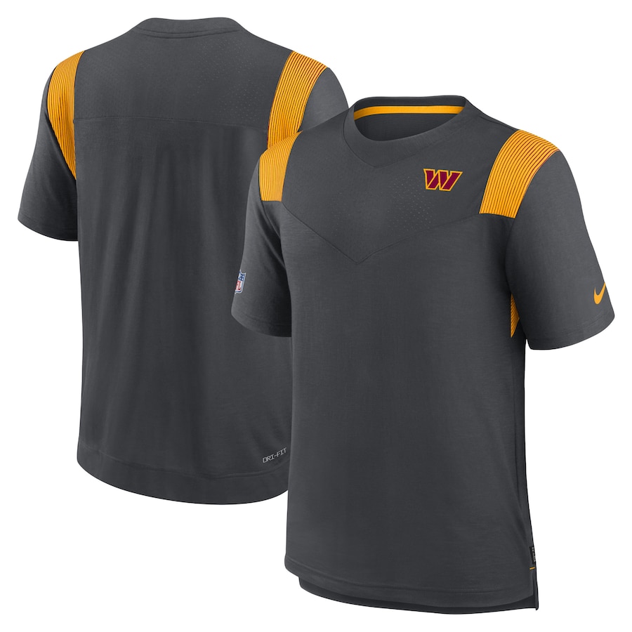 Washington Commanders Football Charcoal Sideline Tonal Logo Performance Player T-Shirt - Man