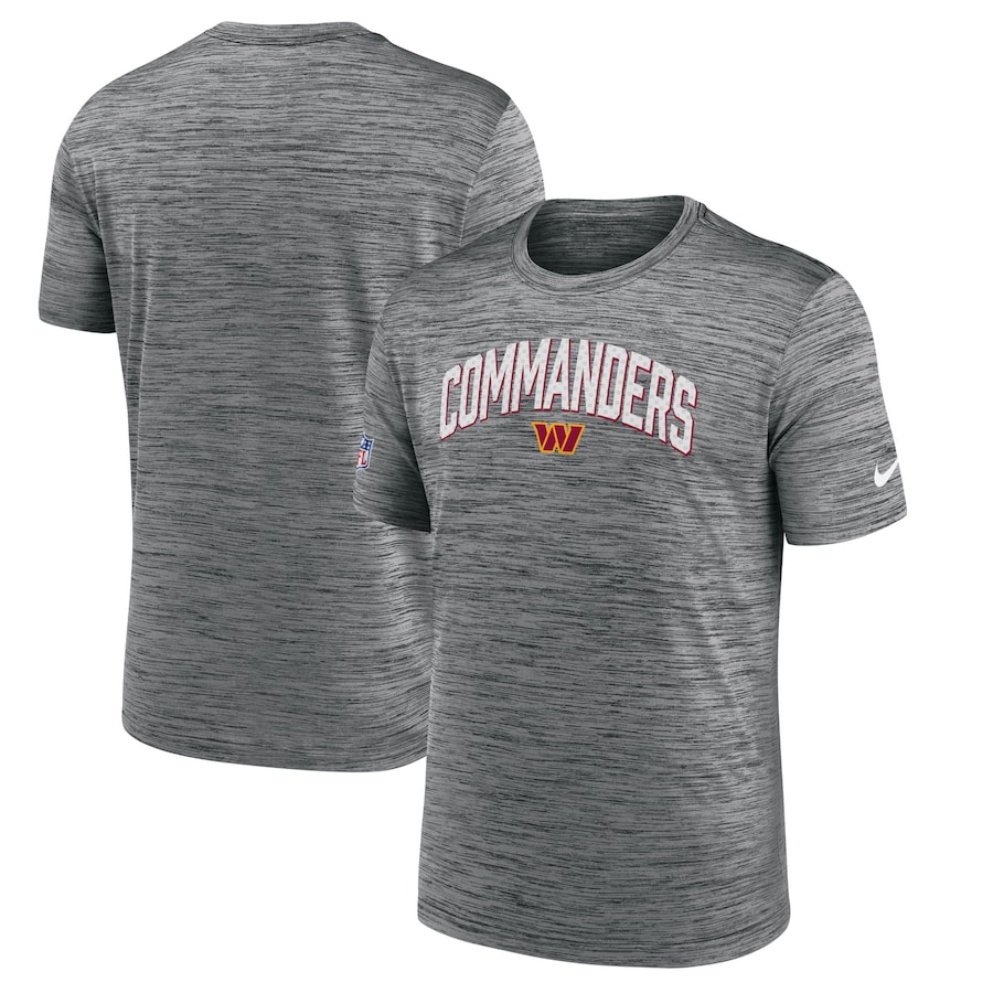 Washington Commanders Football Gray Sideline Velocity Athletic Stack Performance T-Shirt - Man Washington Commanders Football Gray Sideline Velocity Athletic Stack Performance T-Shirt - Man