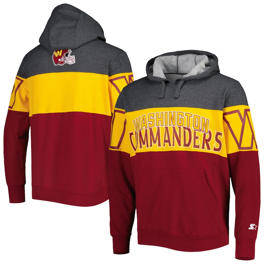 Washington Commanders Starter Heather Charcoal/Burgundy Extreme Pullover Hoodie - Man