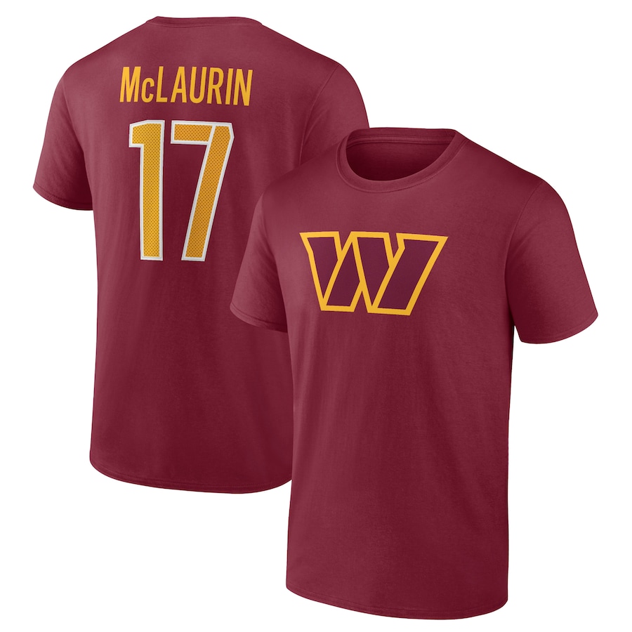 Washington Commanders Terry McLaurin Burgundy Player Icon Name & Number T-Shirt - Man