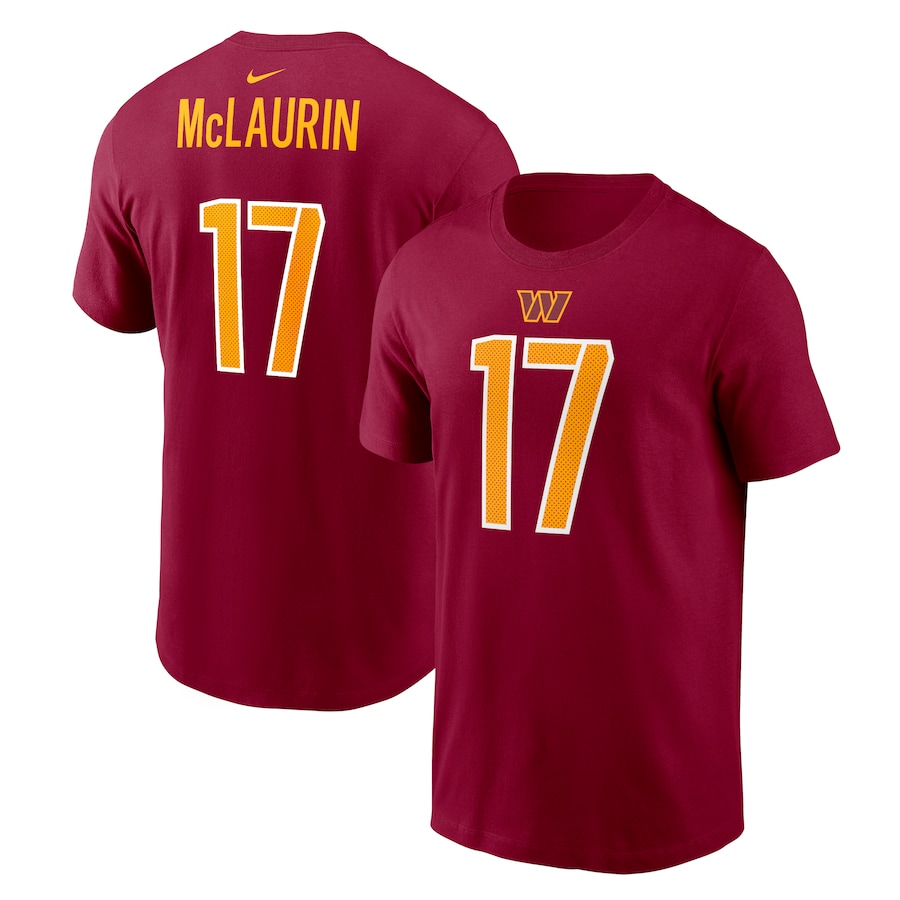 Washington Commanders Terry McLaurin Football Burgundy Player Name & Number T-Shirt - Man