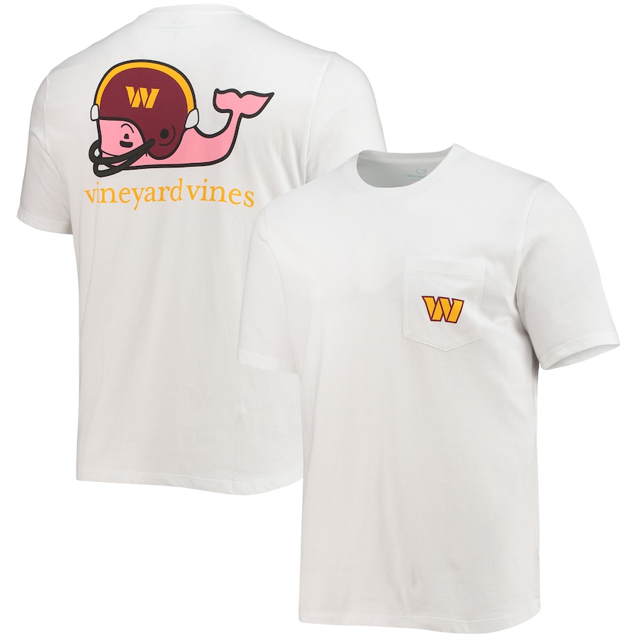 Washington Commanders Vineyard Vines White Team Whale Helmet T-Shirt - Man Washington Commanders Vineyard Vines White Team Whale Helmet T-Shirt - Man