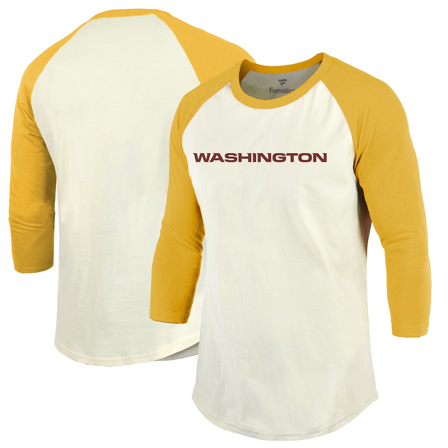Washington Football Cream/Gold Softhand Raglan 3/4 Sleeve T-Shirt - Man Washington Football Cream/Gold Softhand Raglan 3/4 Sleeve T-Shirt - Man