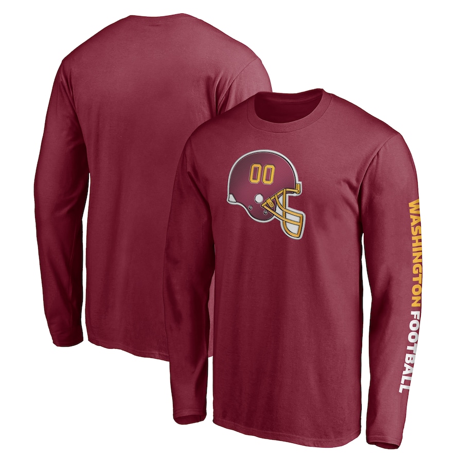 Washington Football Team Burgundy Front Runner Long Sleeve T-Shirt - Man Washington Football Team Burgundy Front Runner Long Sleeve T-Shirt - Man