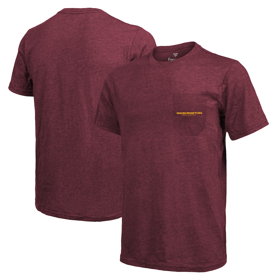 Washington Football Team Burgundy Tri-Blend Pocket T-Shirt - Man