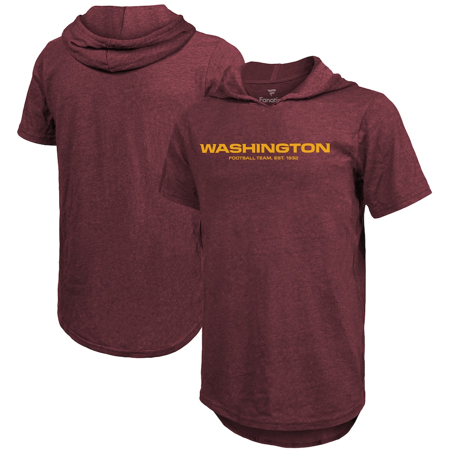 Washington Football Team Burgundy Tri-Blend Primary Logo Hoodie T-Shirt - Man Washington Football Team Burgundy Tri-Blend Primary Logo Hoodie T-Shirt - Man