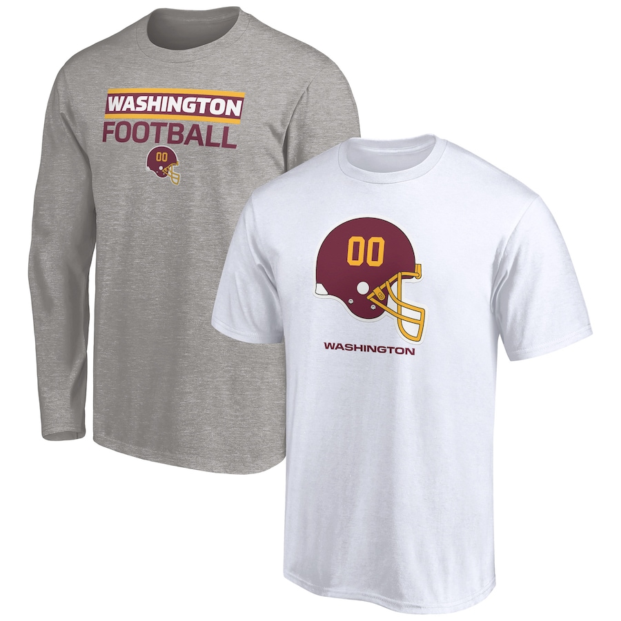 Washington Football Team White/Heathered Gray T-Shirt Combo Set - Man Washington Football Team White/Heathered Gray T-Shirt Combo Set - Man