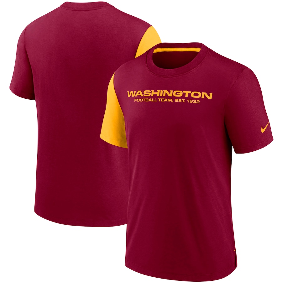 Washington Football Team Football Burgundy/Gold Pop Performance T-Shirt - Man Washington Football Team Football Burgundy/Gold Pop Performance T-Shirt - Man
