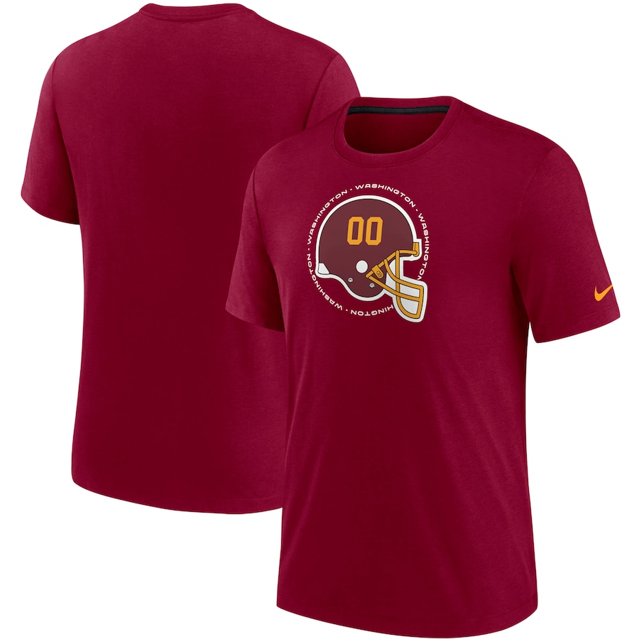 Washington Football Team Football Burgundy Historic Tri-Blend T-Shirt - Man Washington Football Team Football Burgundy Historic Tri-Blend T-Shirt - Man