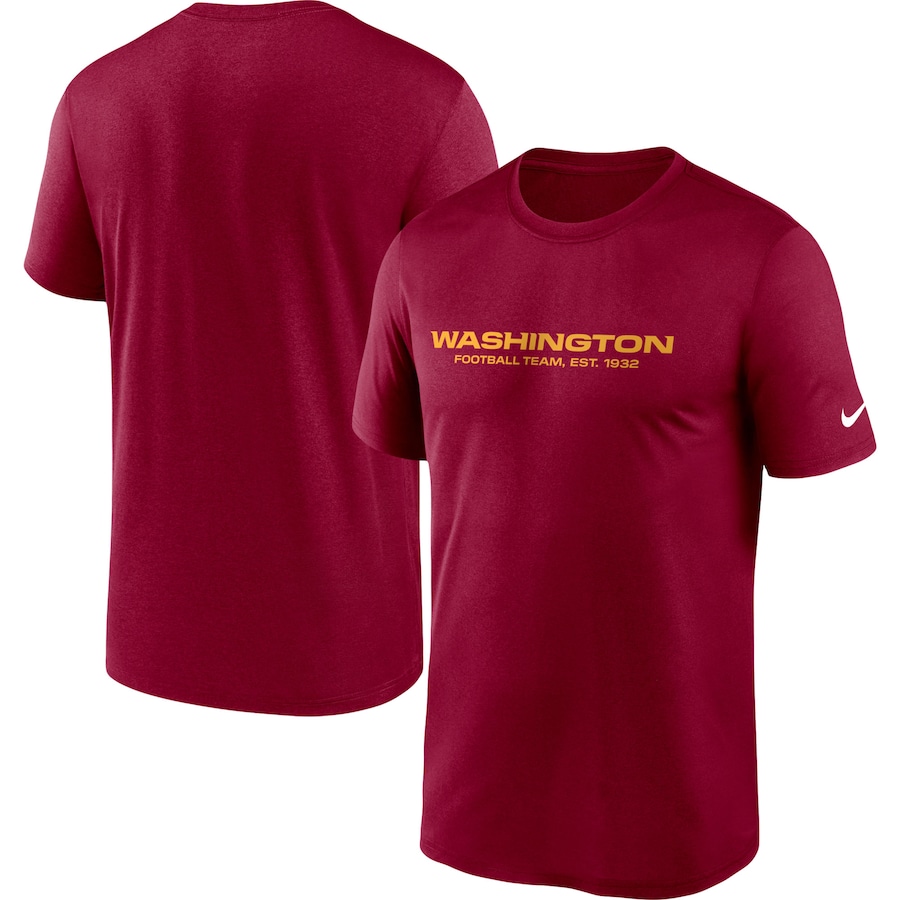 Washington Football Team Football Burgundy Logo Essential Legend Performance T-Shirt - Man Washington Football Team Football Burgundy Logo Essential Legend Performance T-Shirt - Man