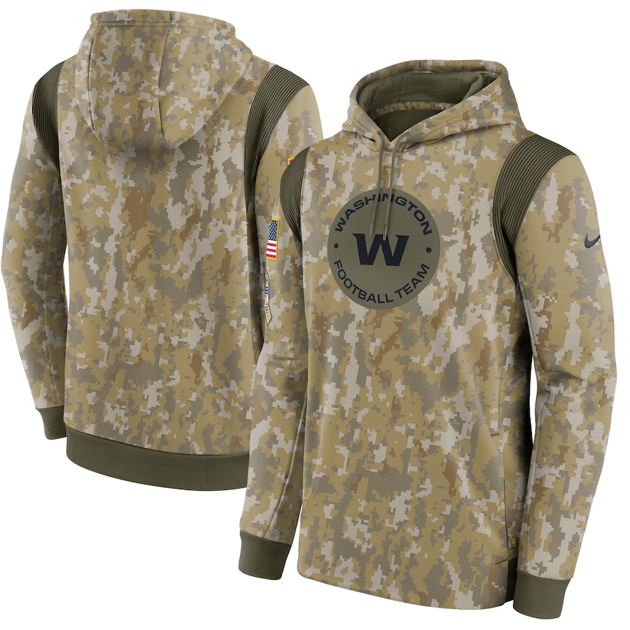 Washington Football Team Football Camo 2021 Salute To Service Therma Performance Pullover Hoodie - Man